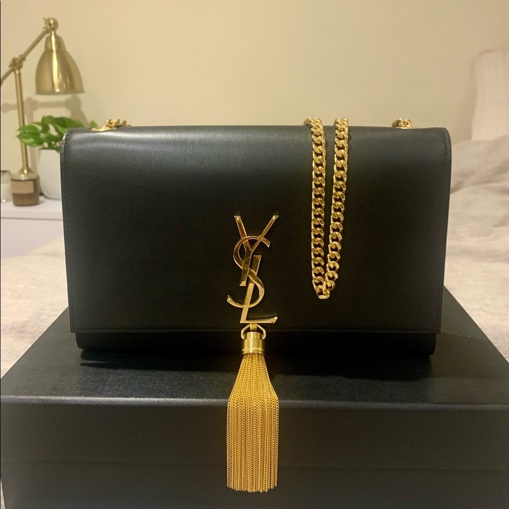 YSL Kate Smooth Calfskin Clutch Bag w/ Tassel (M)